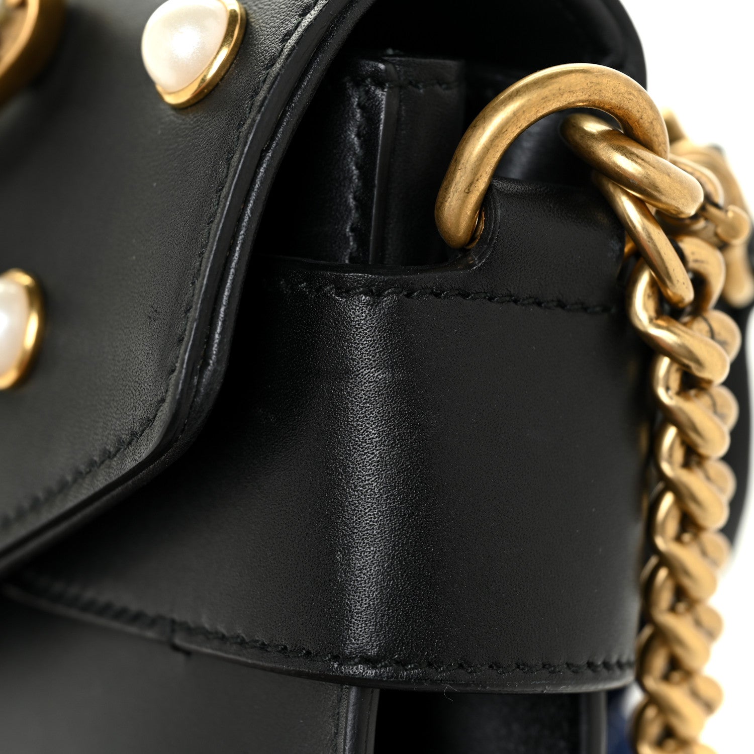 Gucci Nappa Pearl Studded Mini Queen Margaret Broadway Shoulder Bag Black 16 of 16