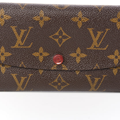 Louis Vuitton Monogram Emilie Wallet Red 9 of 10