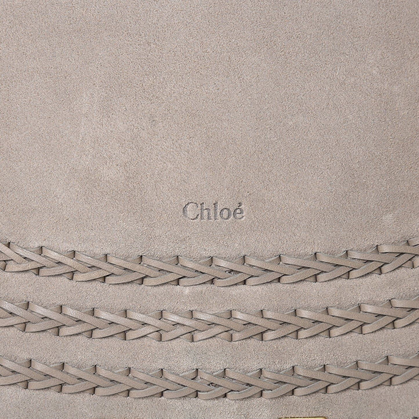 Suede Calfskin Braided Medium Marcie Satchel Motty Grey