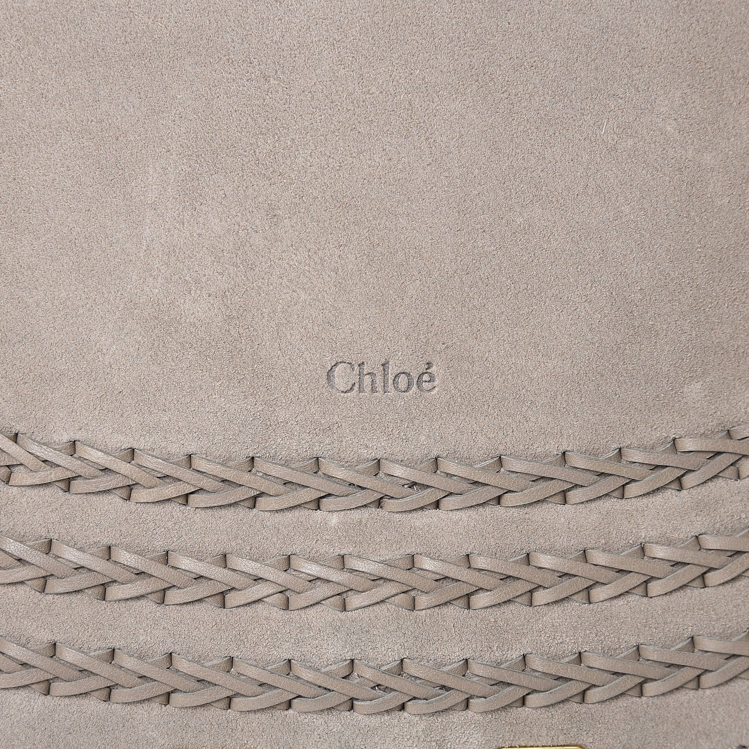 Chloe Suede Calfskin Braided Medium Marcie Satchel Motty Grey 9 of 10