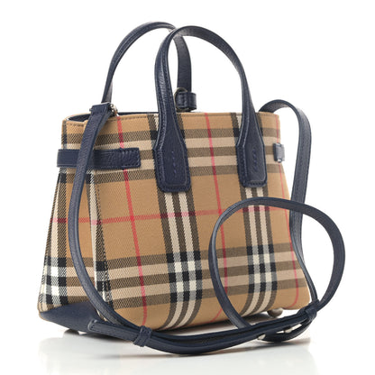 Burberry Goatskin Vintage Check Baby Banner Tote Regency Blue 2 of 4