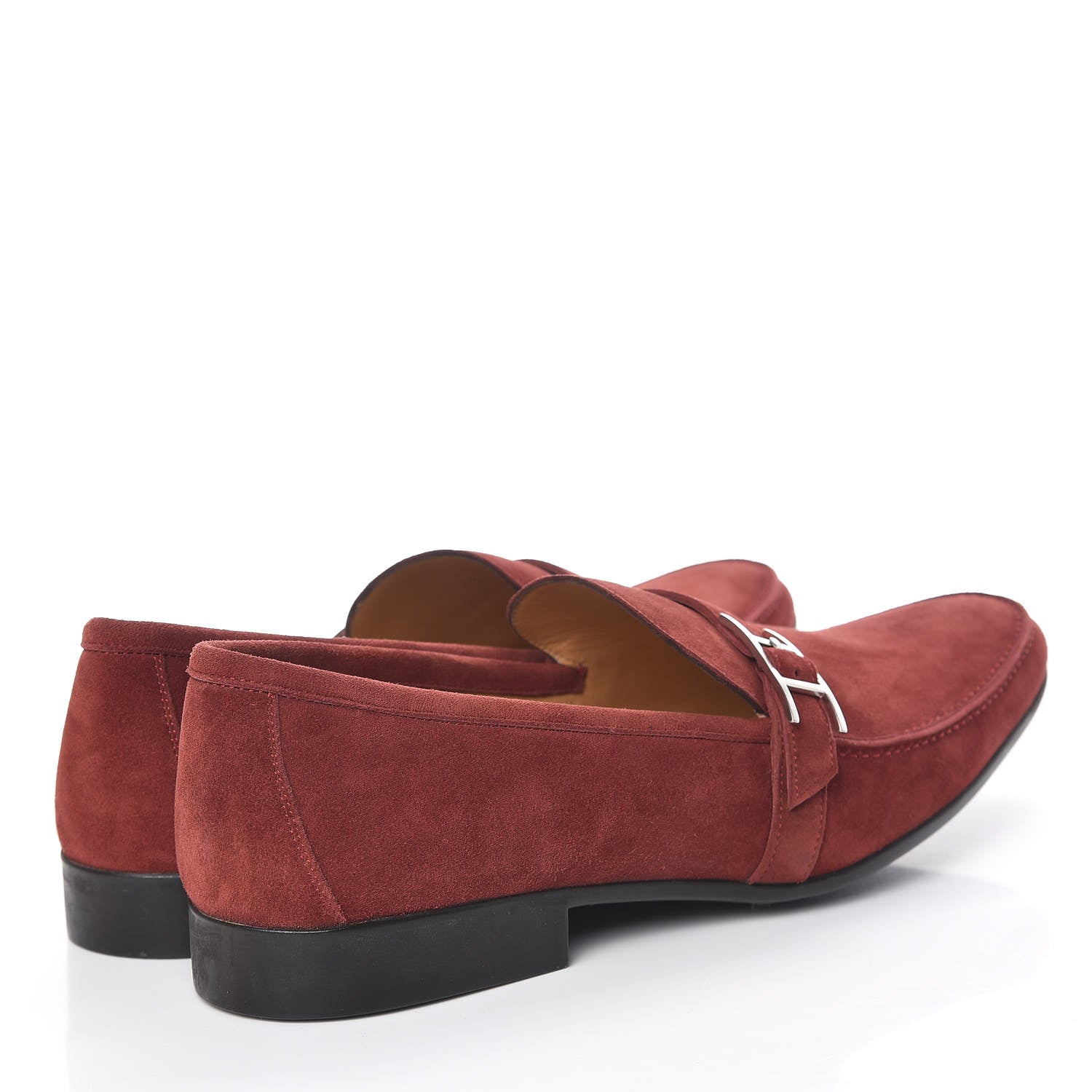 Hermes Veau Velours Dan Moccasin Loafers 44 Rouge Brique 4 of 9