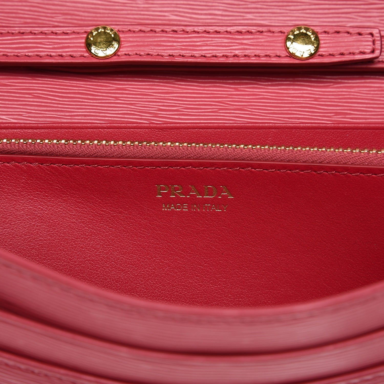 Prada Vitello Move Oro Chain Wallet Peonia 6 of 8
