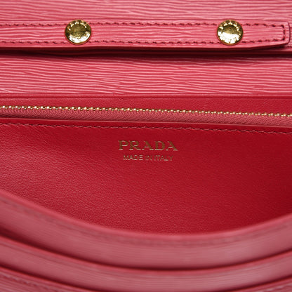 Prada Vitello Move Oro Chain Wallet Peonia 6 of 8