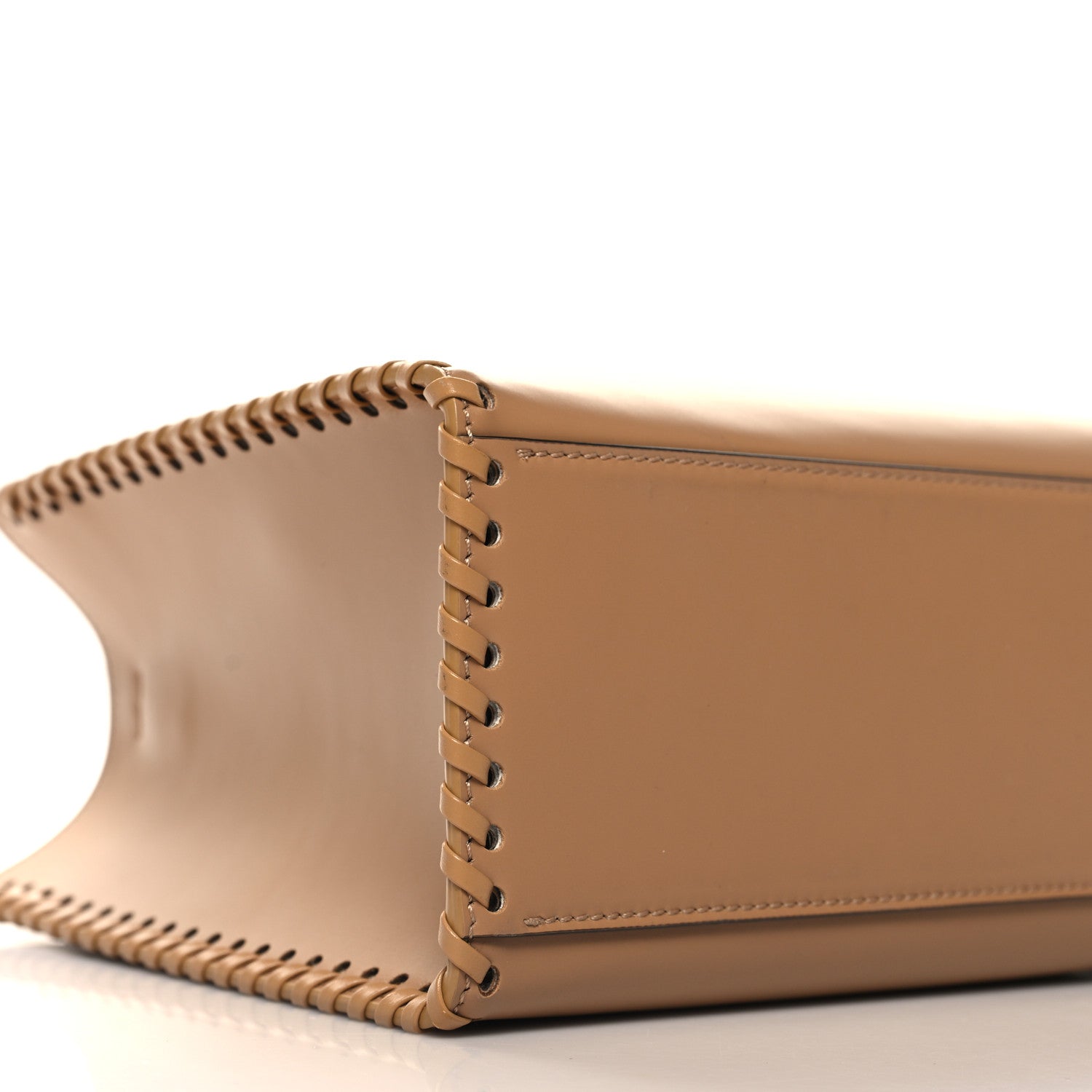 Fendi Vitello King Ceylon Plexiglass Woven Logo Debossed Small Fendi Sunshine Shopper Tote Miele Scuro 9 of 10