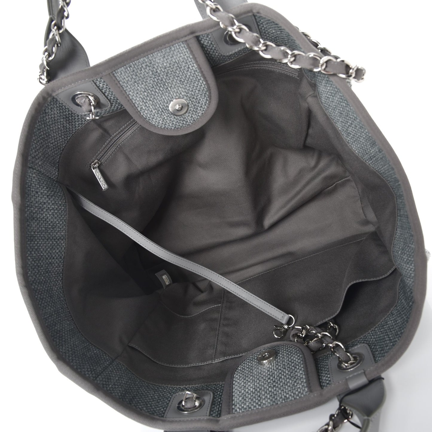 Woven Straw Raffia Large Deauville Tote Grey