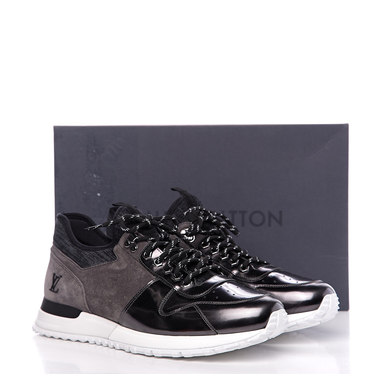 Louis Vuitton Metallic Patent Suede Run Away Sneakers 9 Grey 8 of 8