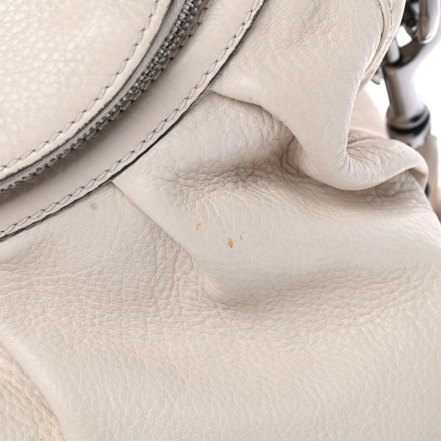 Pebbled Calfskin Medium Icon Bit Shoulder Bag Ivory