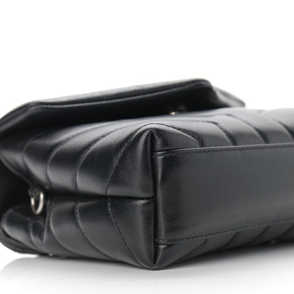 Saint Laurent Calfskin Y Quilted Monogram Toy Loulou Crossbody Bag Black 8 of 10
