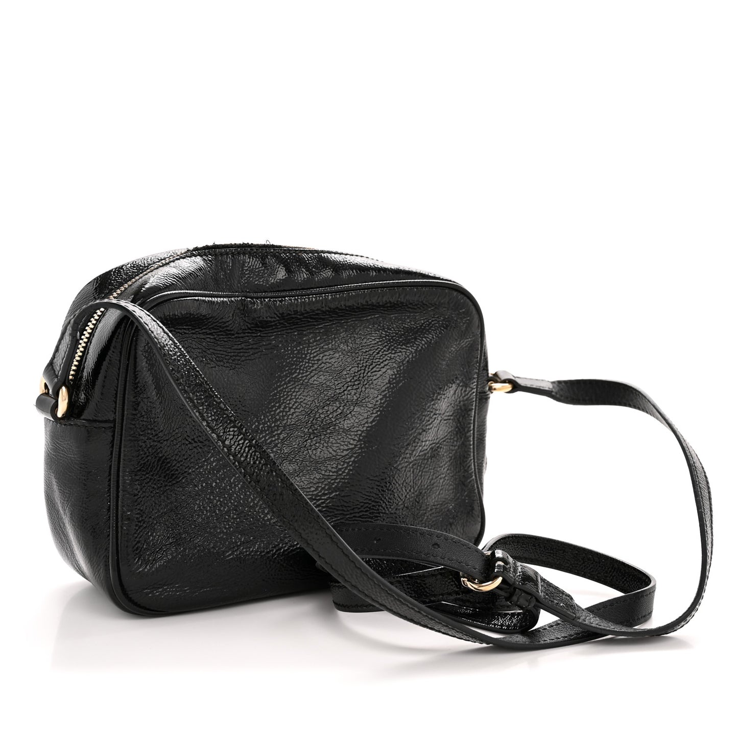 Soft Patent Small Soho Disco Bag Black