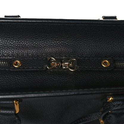 Alexander McQueen Pebbled Calfskin Small Skull Padlock Zip Around Tote Black 11 of 12