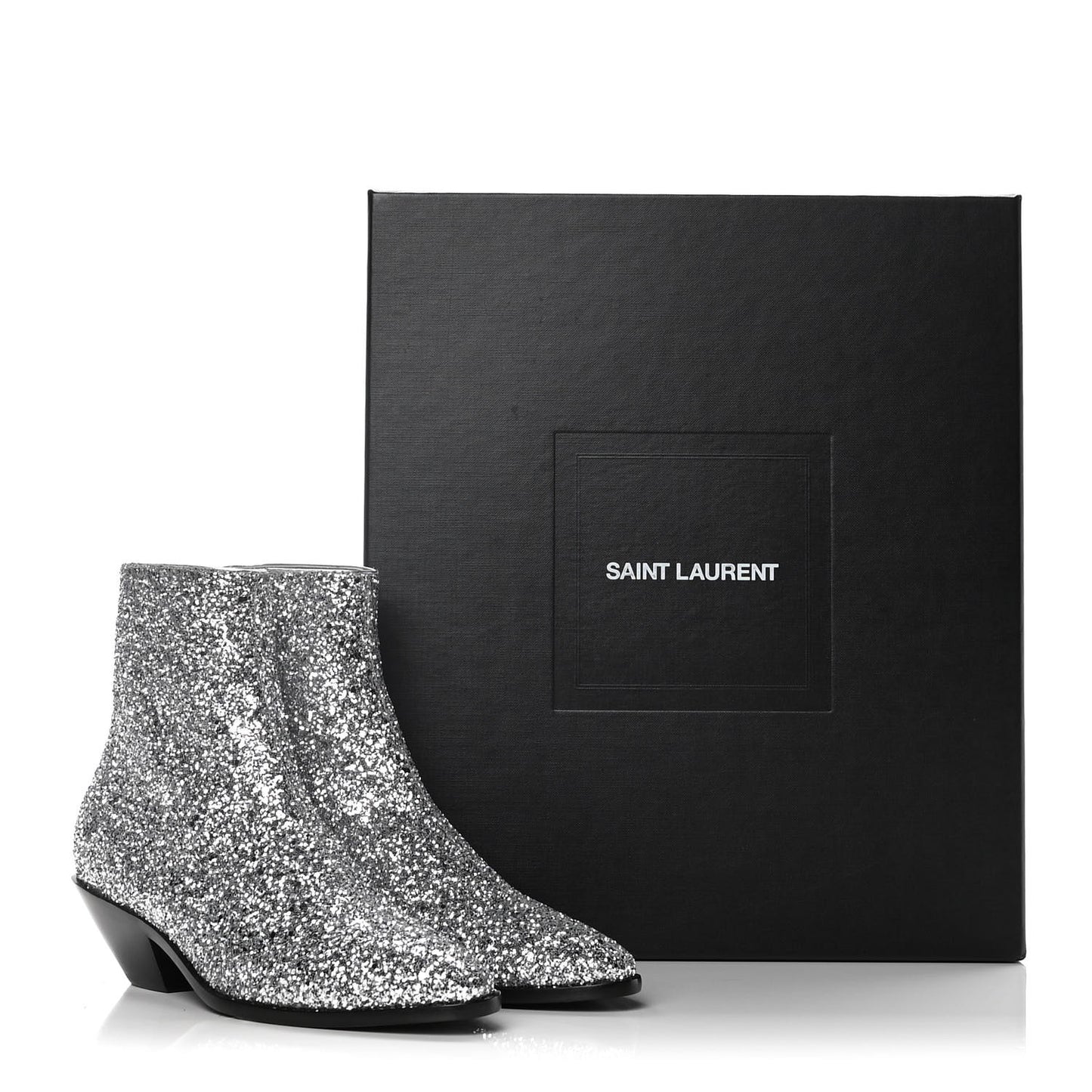 Glitter Calfskin West 45 Boots 36.5 Silver