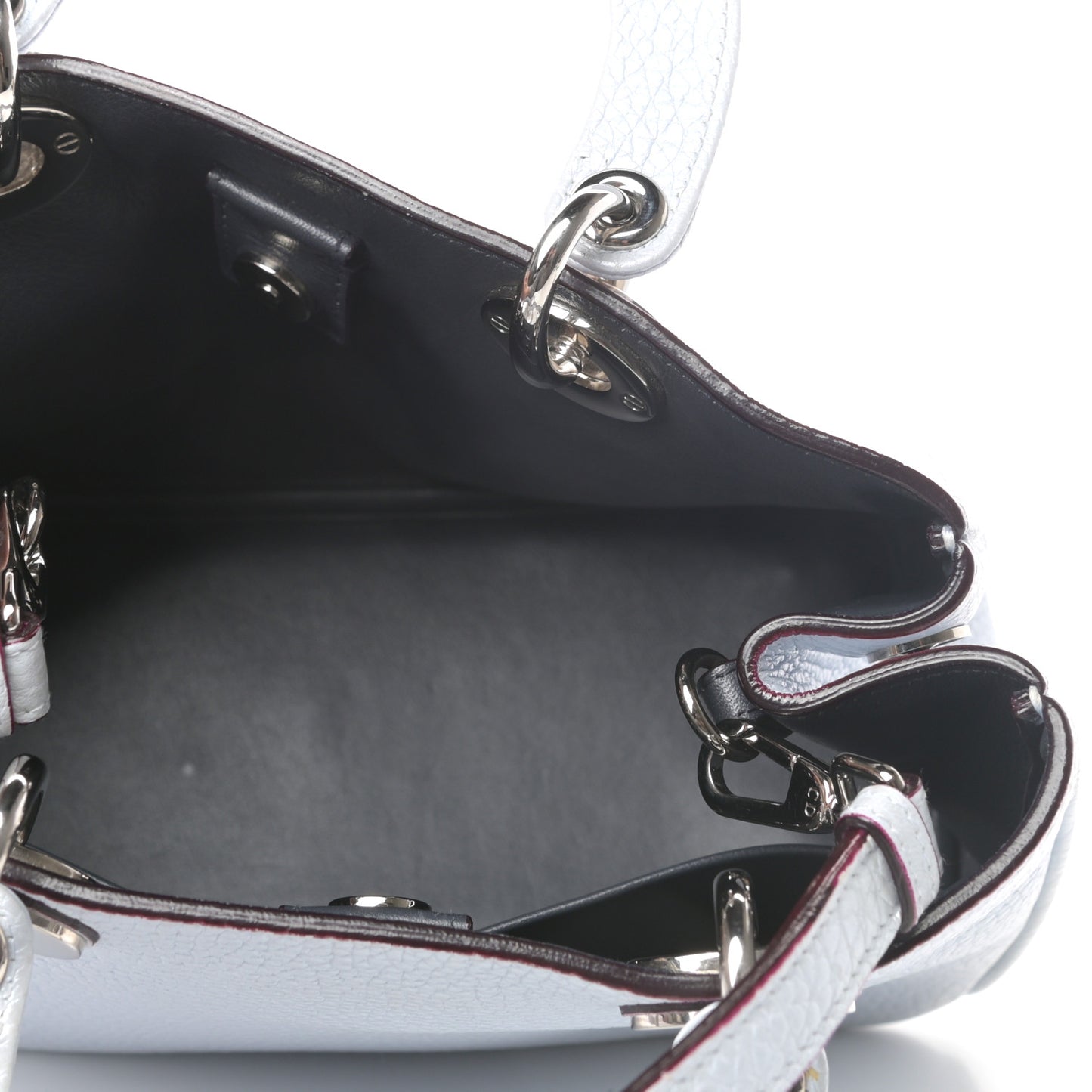 Metallic Bullcalf Mini Diorissimo Tote Light Blue