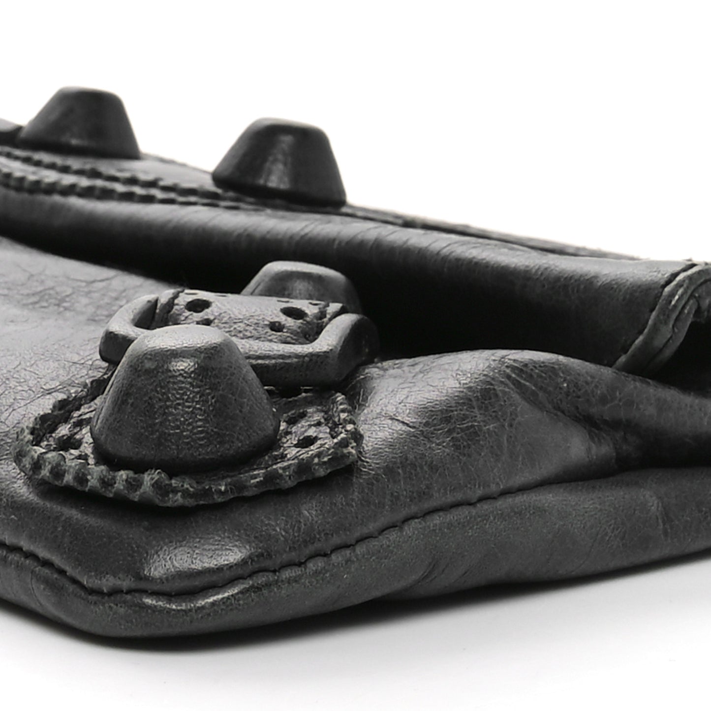 Agneau Giant Brogues Hardware Envelope Clutch Black