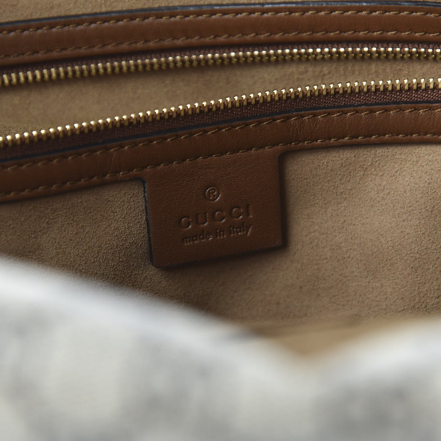 GG Supreme Monogram Large Linea A Hobo Light Brown