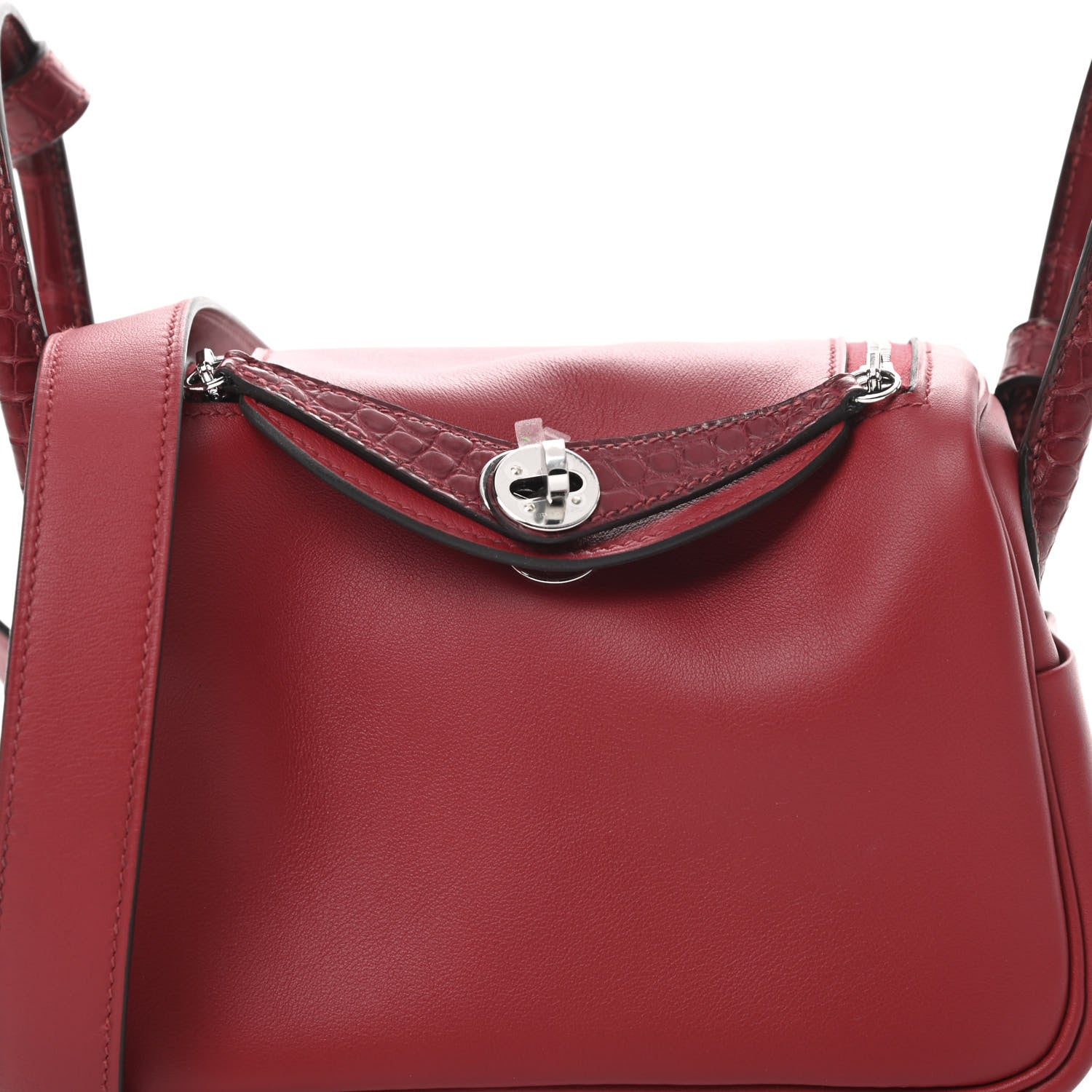 Hermes Matte Alligator Swift Mini Touch Lindy 20 Rouge Grenat Bourgogne 8 of 11