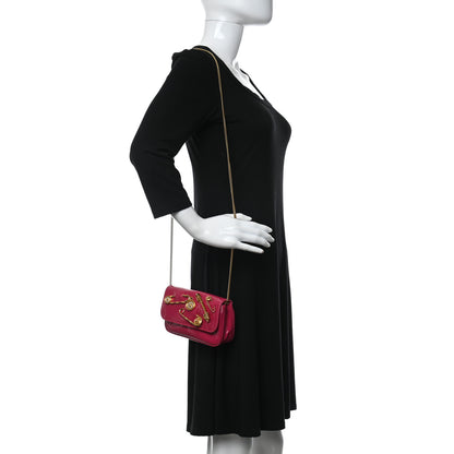 Versace Patent Medusa Safety Pin Embellished Shoulder Bag Pink 3 of 10