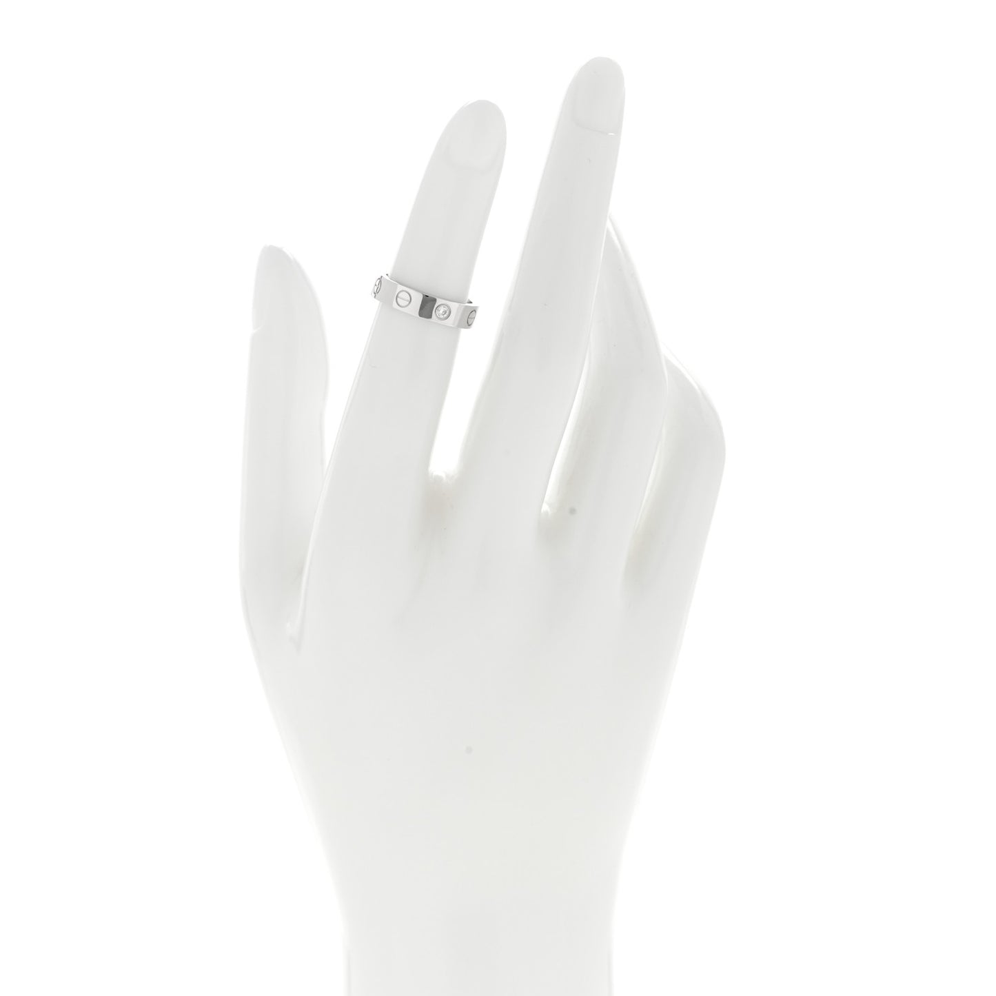 18K White Gold Diamond 4mm LOVE Wedding Band Ring 46 3.75