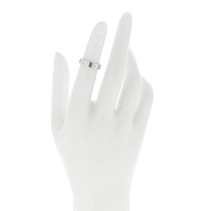 Cartier 18K White Gold Diamond 4mm LOVE Wedding Band Ring 46 3.75 2 of 4