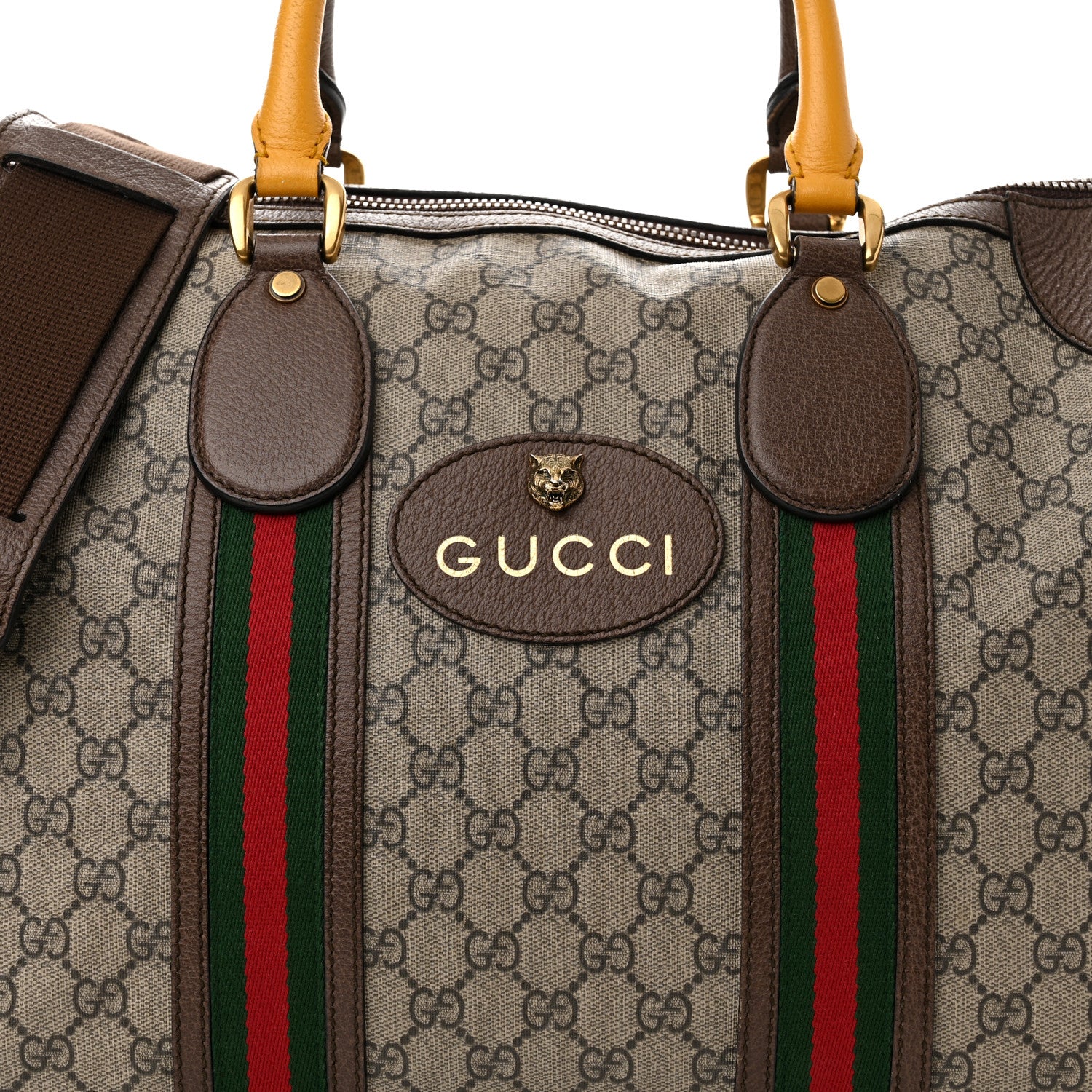 Gucci Soft GG Supreme Monogram Web Neo Vintage Duffle Bag Beige New Acero Crop 8 of 19