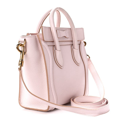 Celine Drummed Calfskin Nano Luggage Pale Pink 3 of 13