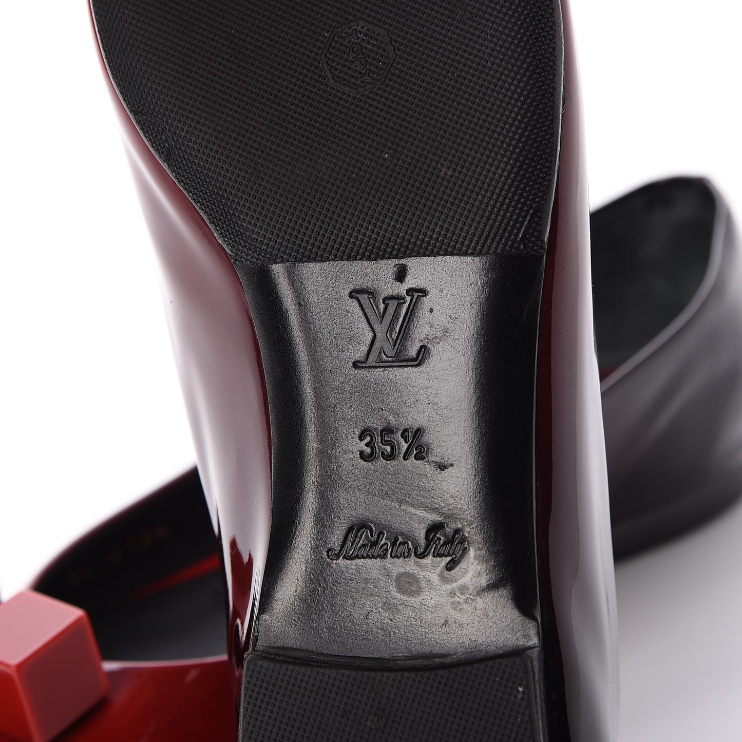 Patent Calfskin Gossip Ballerina Flats 35.5 Red