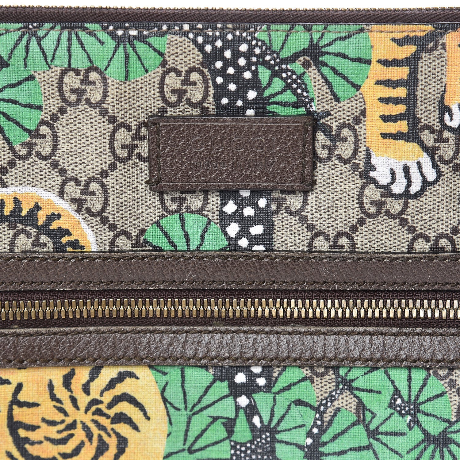 Gucci GG Supreme Monogram Bengal Web Medium Flat Messenger Beige Yard 9 of 13