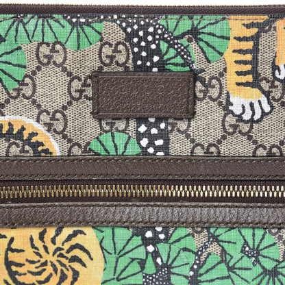 Gucci GG Supreme Monogram Bengal Web Medium Flat Messenger Beige Yard 9 of 13