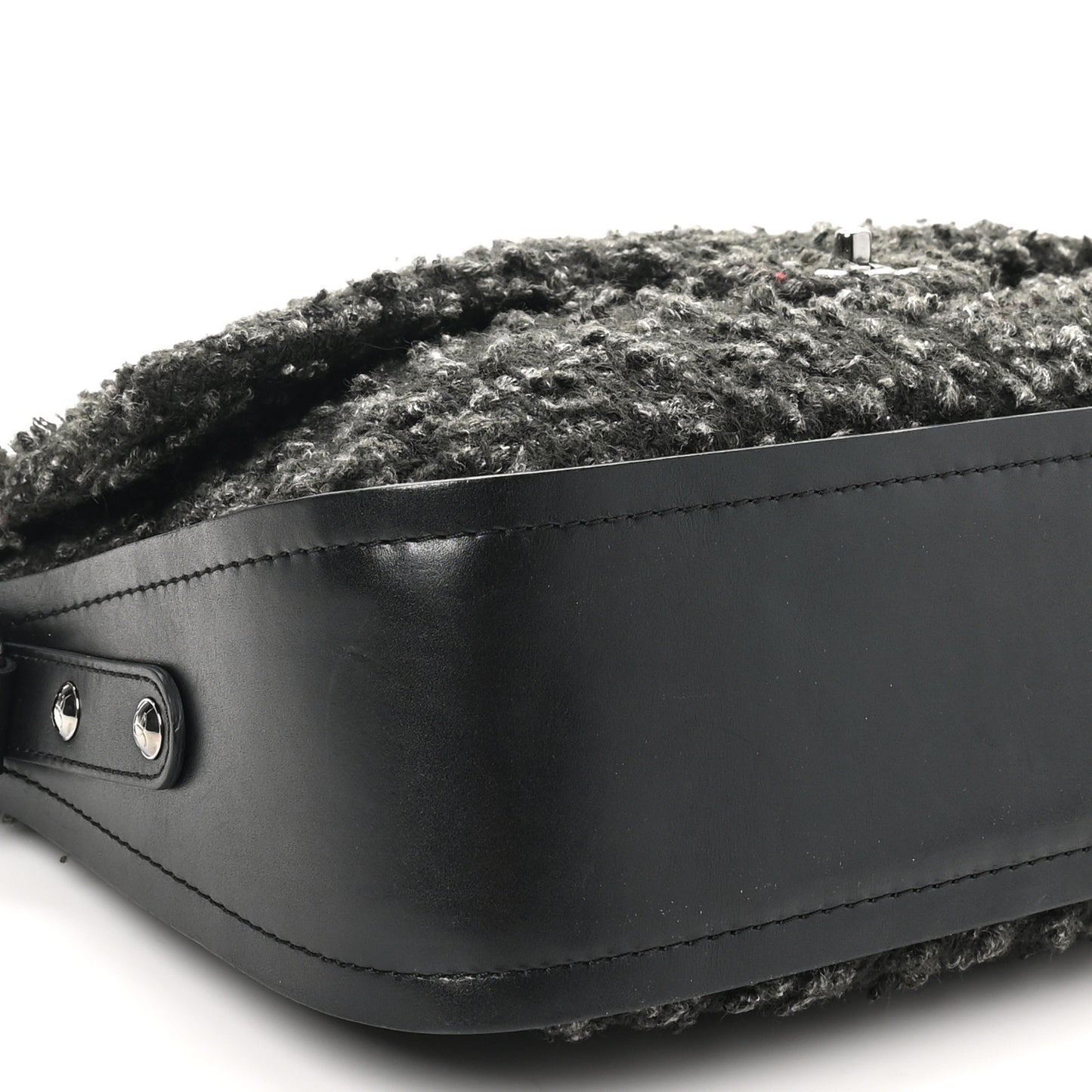 Tweed Maxi Single Flap Black Grey
