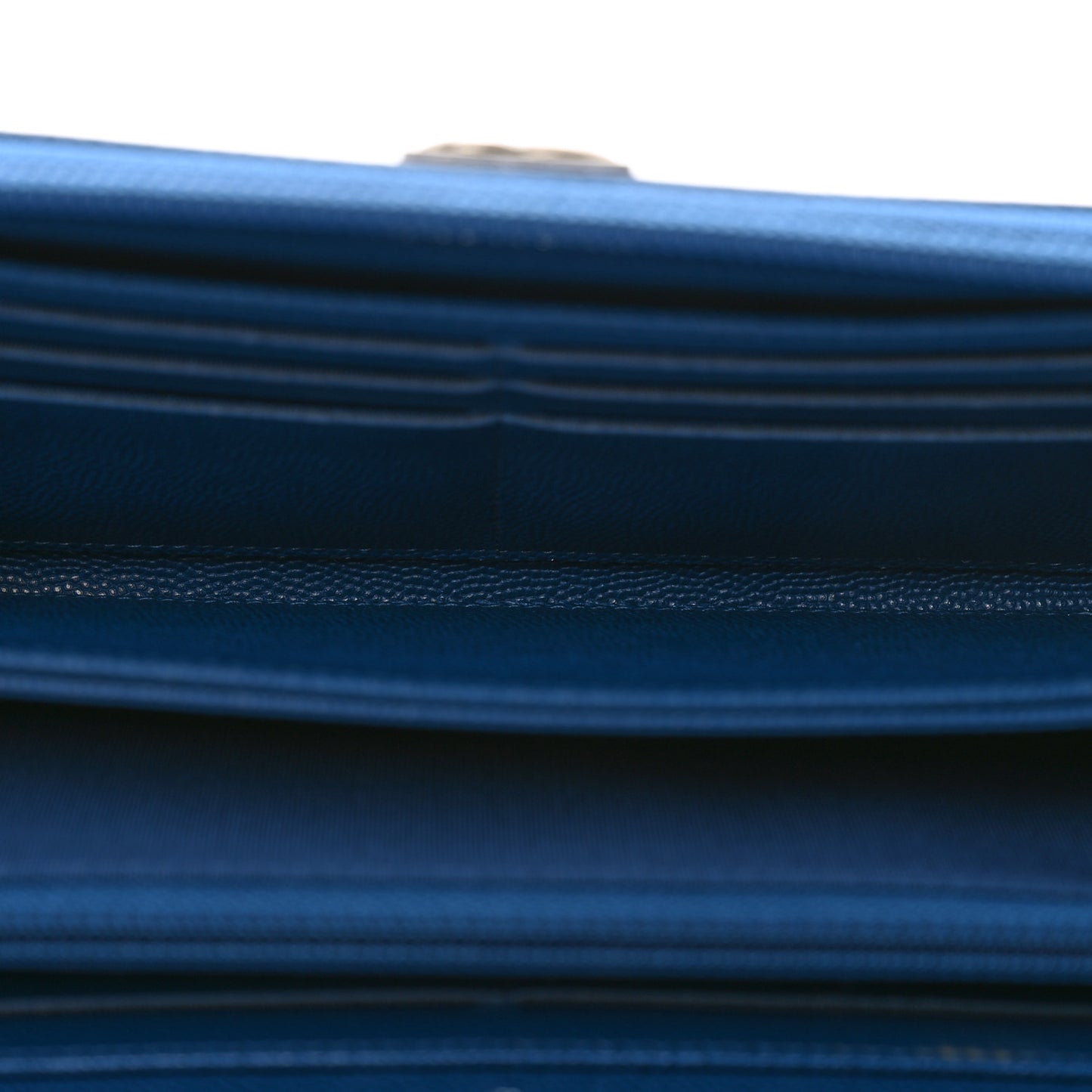 Caviar Quilted Large Boy Zip Around Wallet Blue