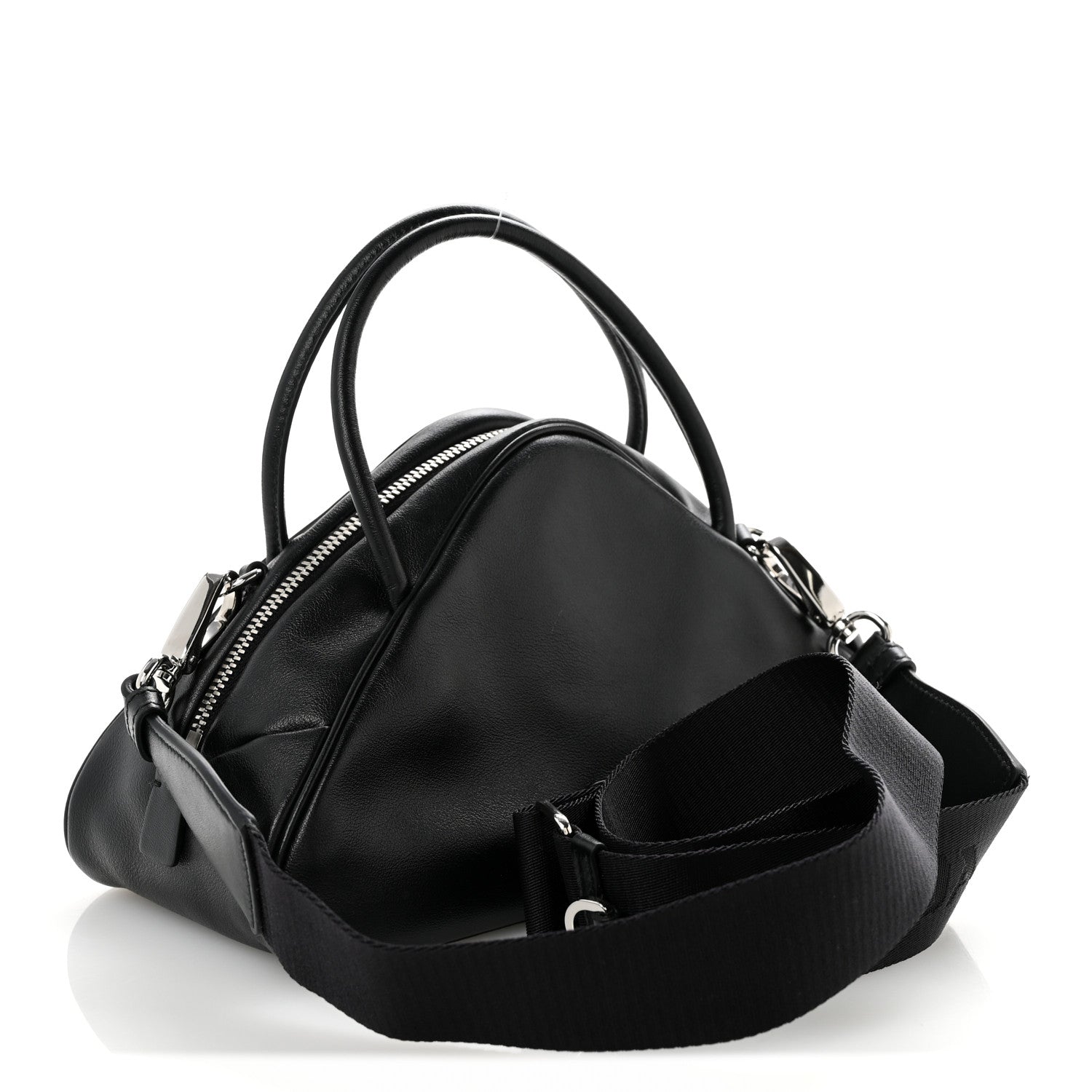 Prada Grace Lux Triangle Top Handle Shoulder Bag Black 3 of 10