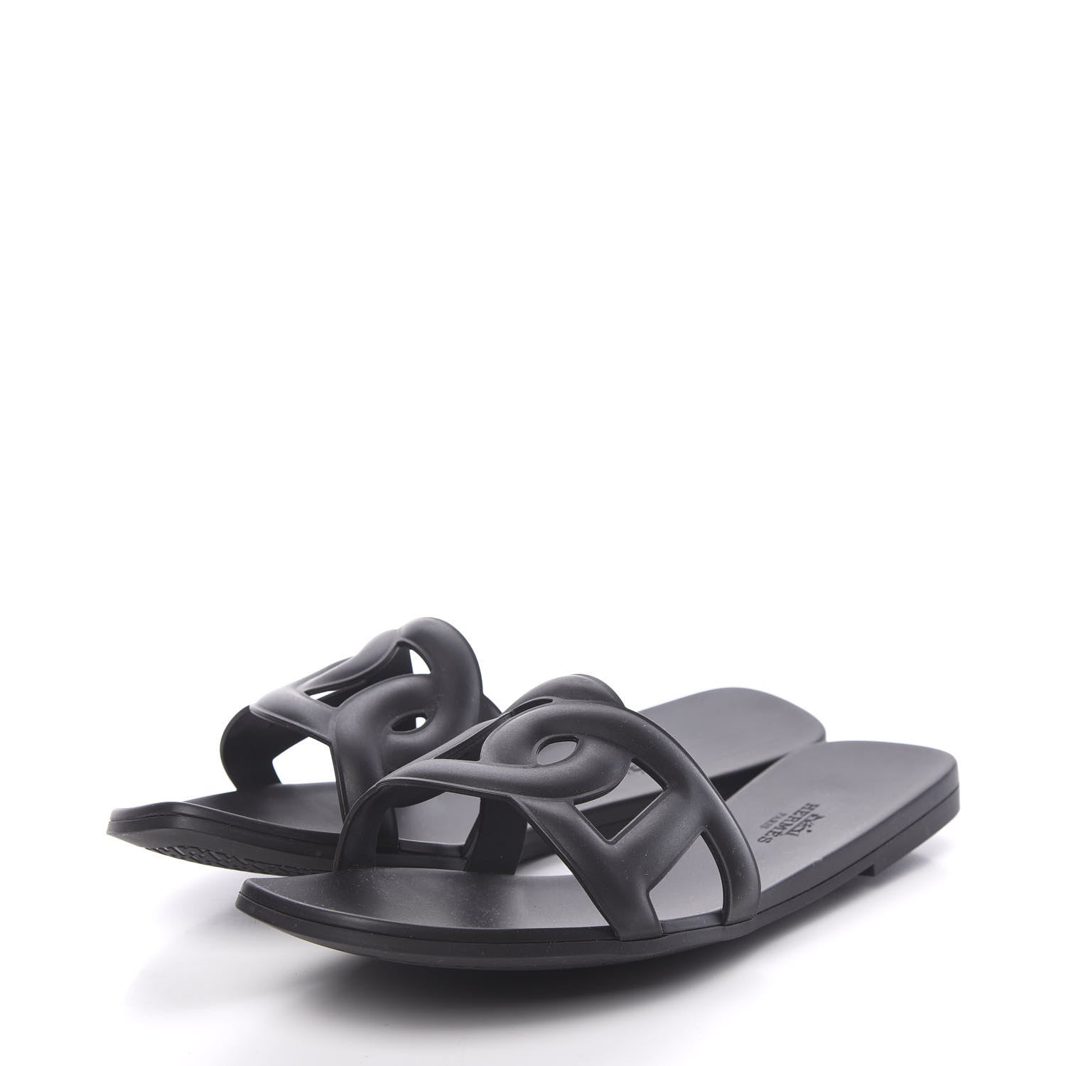 Hermes Rubber Aloha Sandals 40 Black 3 of 7