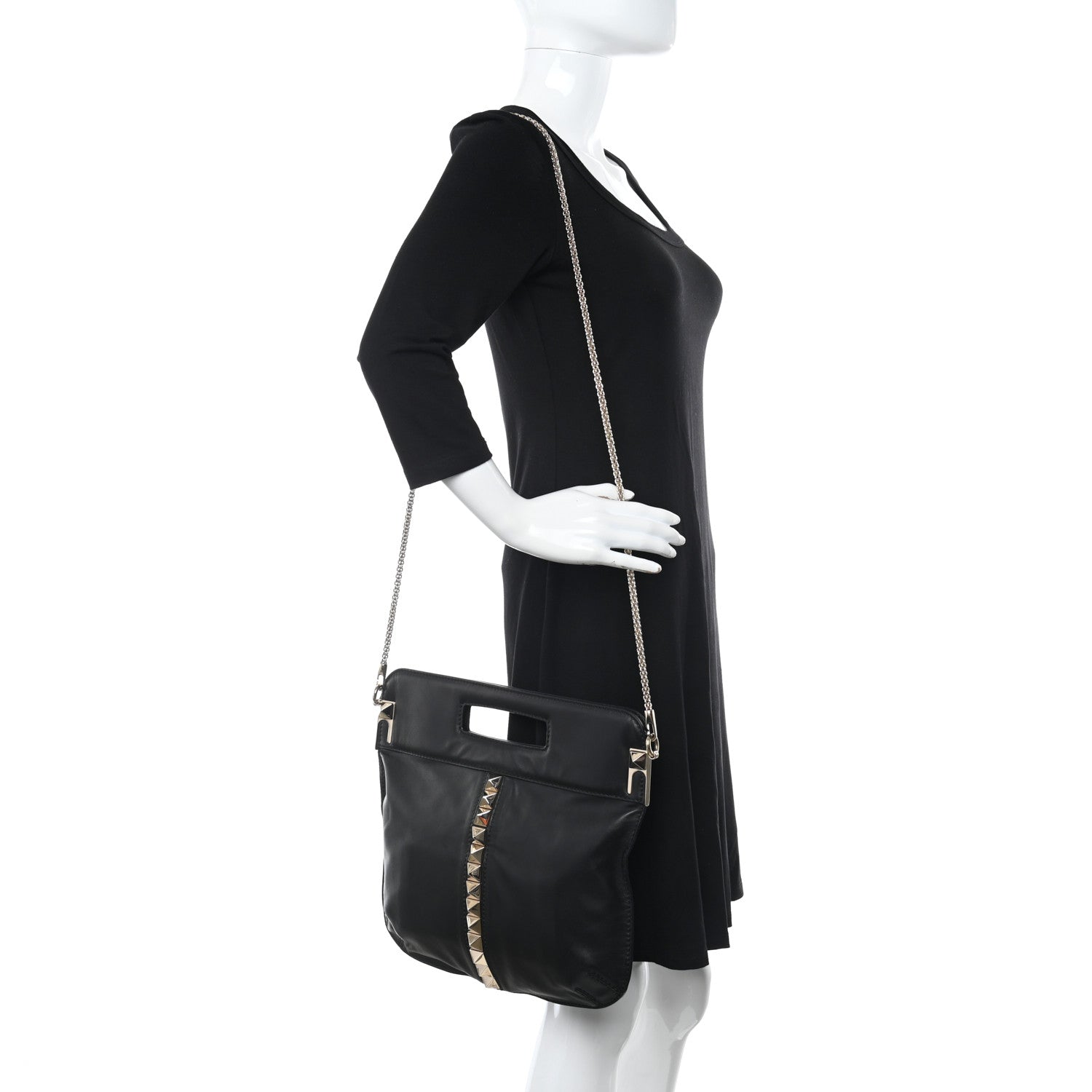 Valentino Garavani Nappa Va Va Voom Fold Over Chain Clutch Black 2 of 10