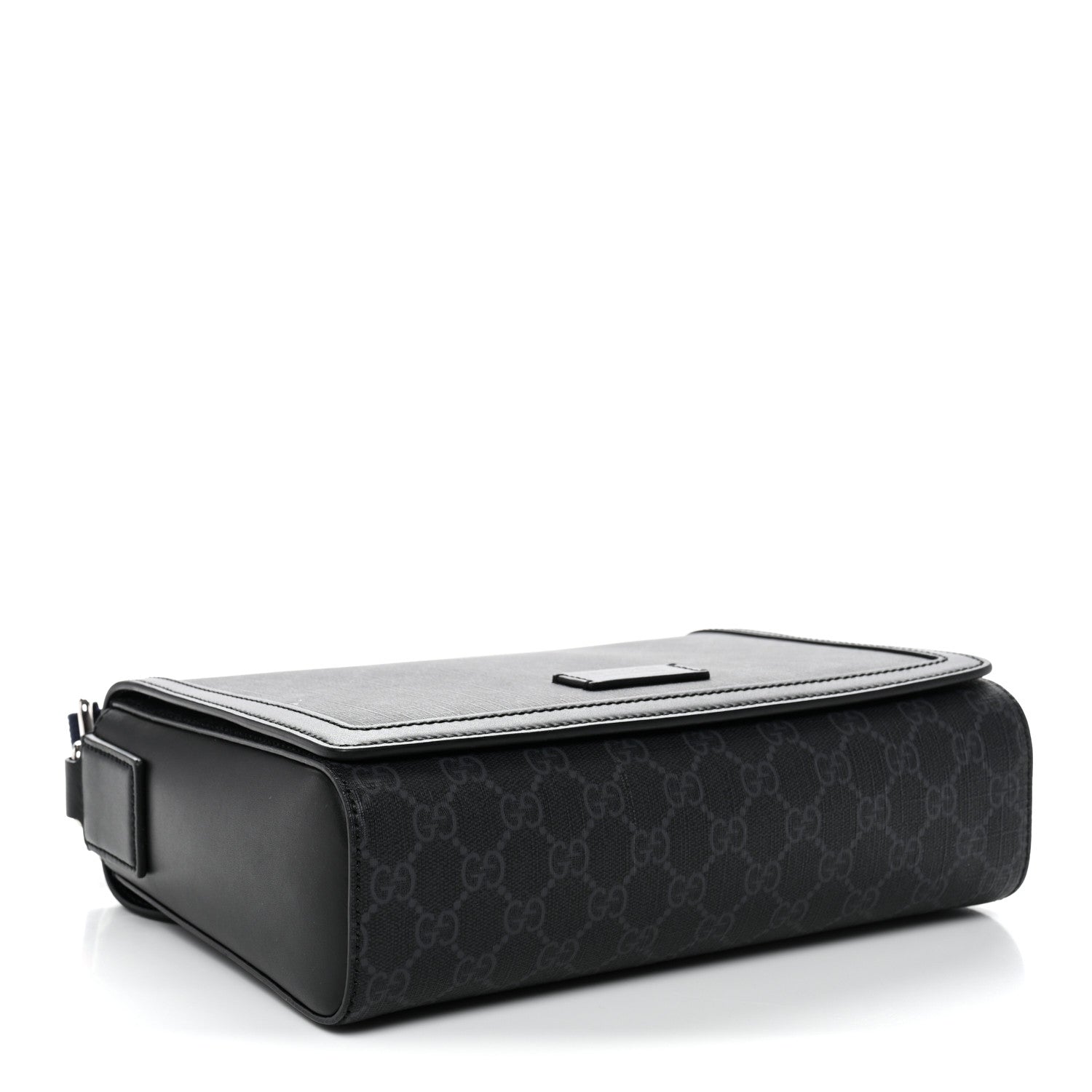 Gucci GG Supreme Monogram Appia Calfskin Web Crossbody Bag Black Grey 4 of 12