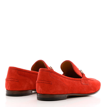 Gucci Suede Womens Jordaan Loafers 39 Red 4 of 17