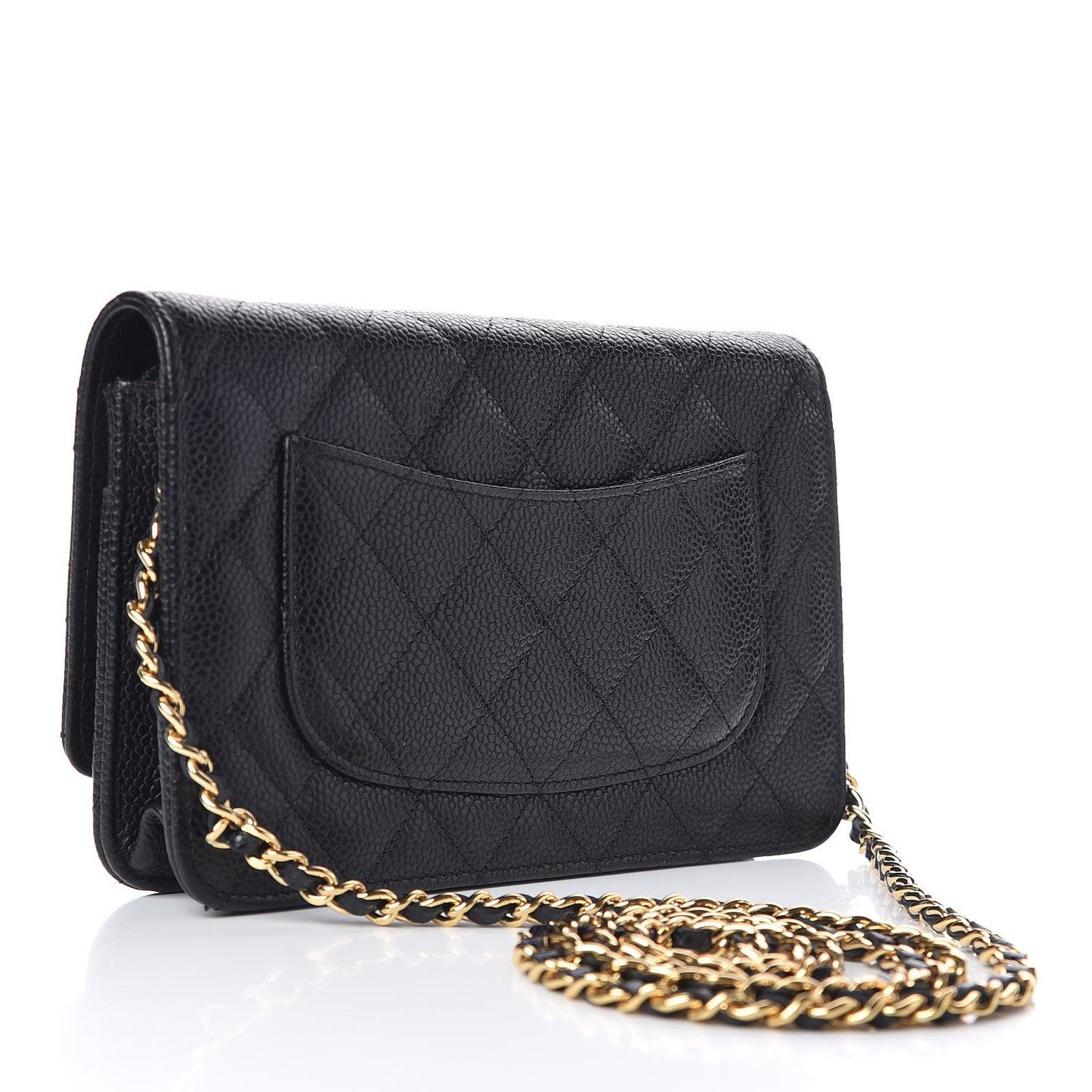Caviar Quilted Wallet On Chain WOC Black