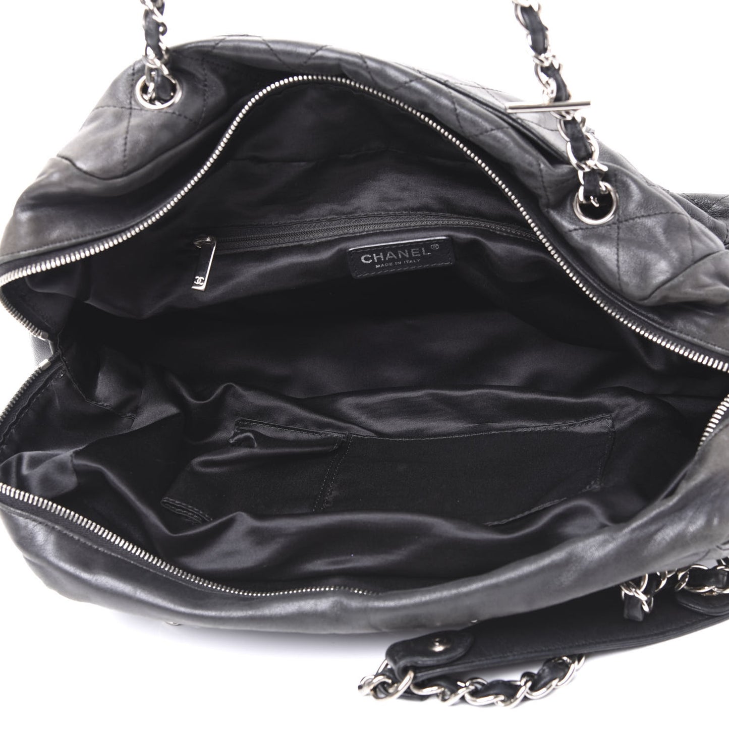 Lambskin Stitched Shoulder Bag Black