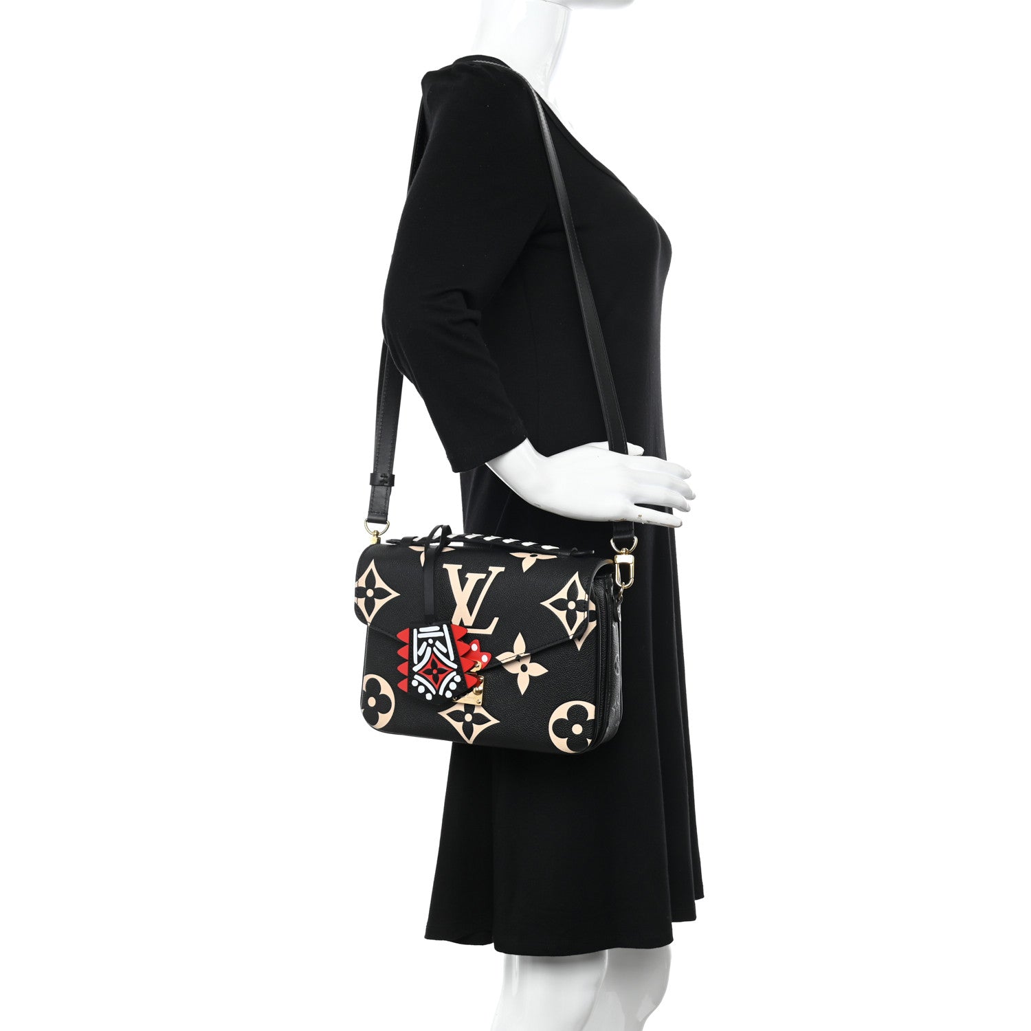 Louis Vuitton Empreinte Monogram Giant Crafty Pochette Metis Black Creme 2 of 10
