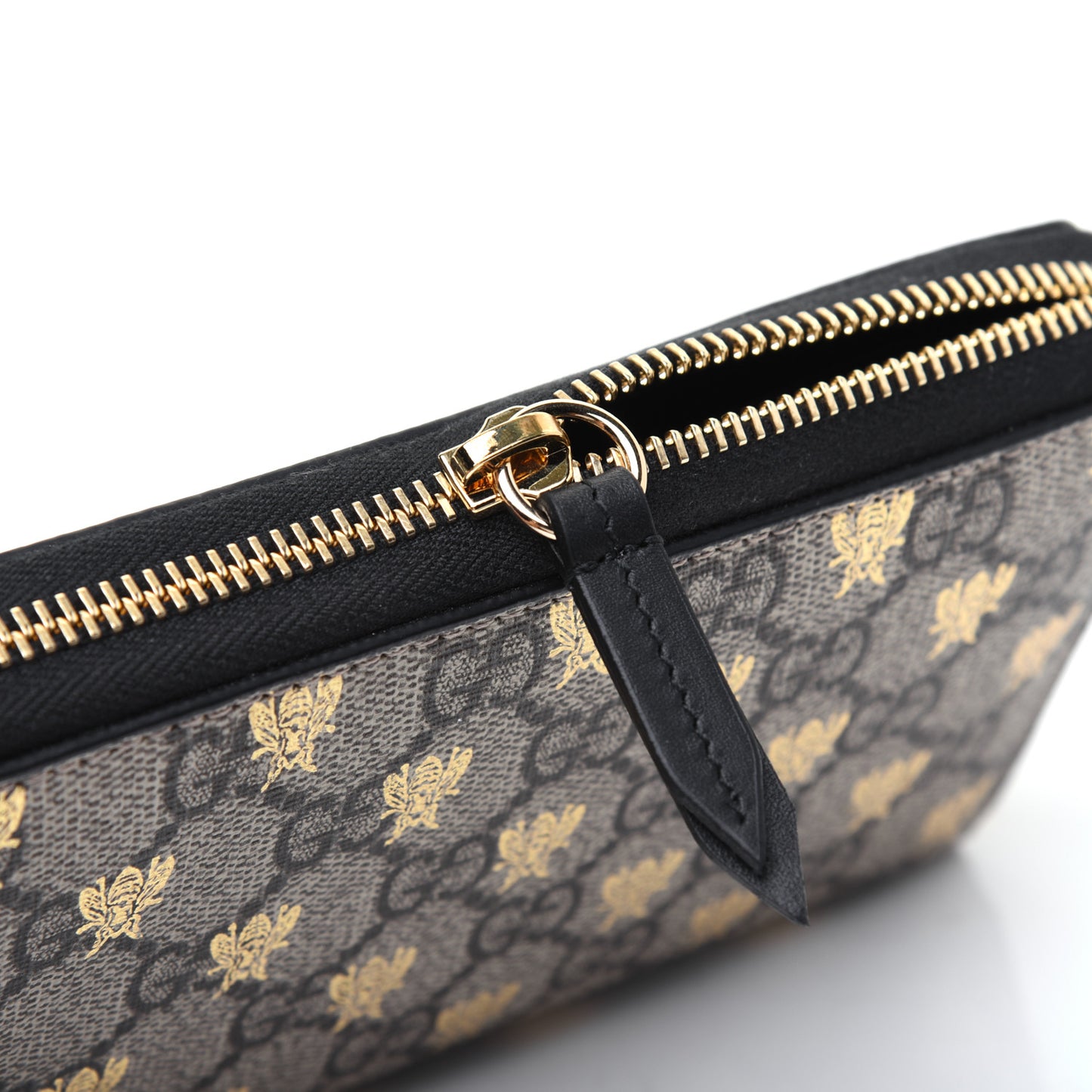 GG Supreme Monogram Bees Zip Around Wallet