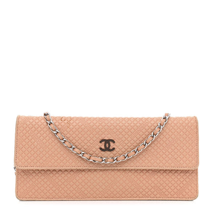 Chanel Lambskin Logo Embossed Wallet On Chain WOC Light Pink 1 of 12