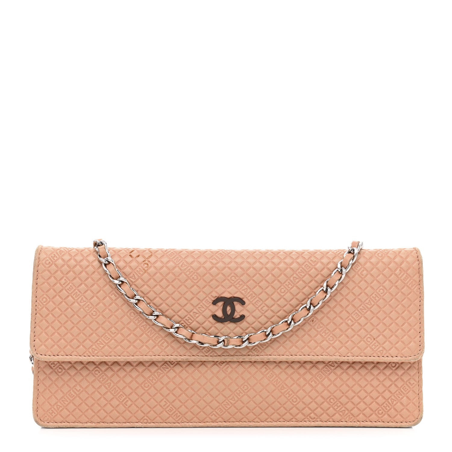 Chanel Lambskin Logo Embossed Wallet On Chain WOC Light Pink 1 of 12