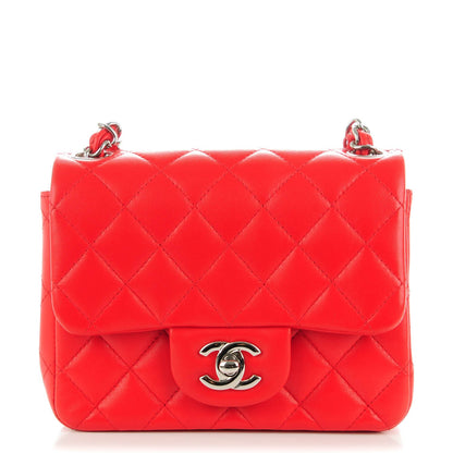 Chanel Lambskin Quilted Mini Square Flap Red 1 of 8