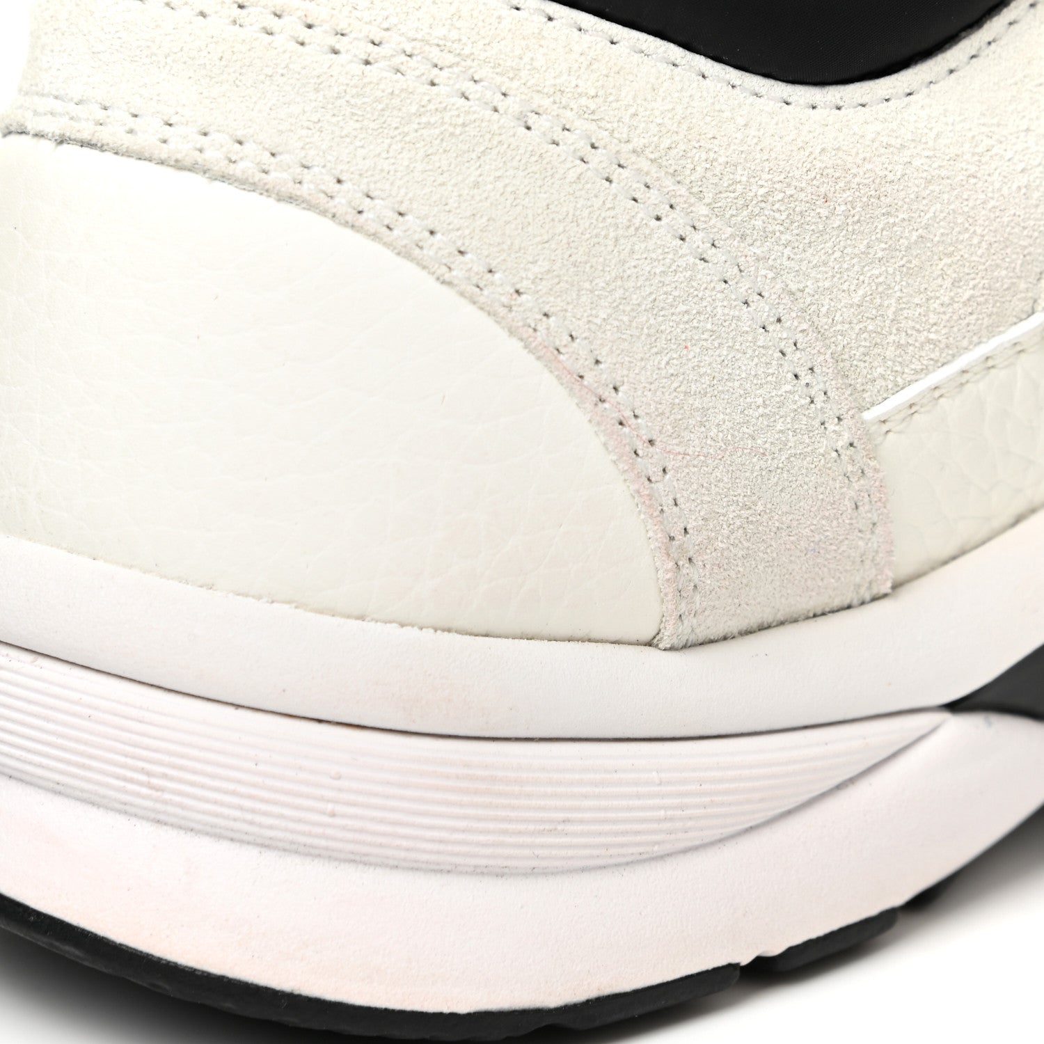 Chanel Mesh Suede Calfskin Grained Calfskin Womens CC Sneakers 39 White Black 15 of 17