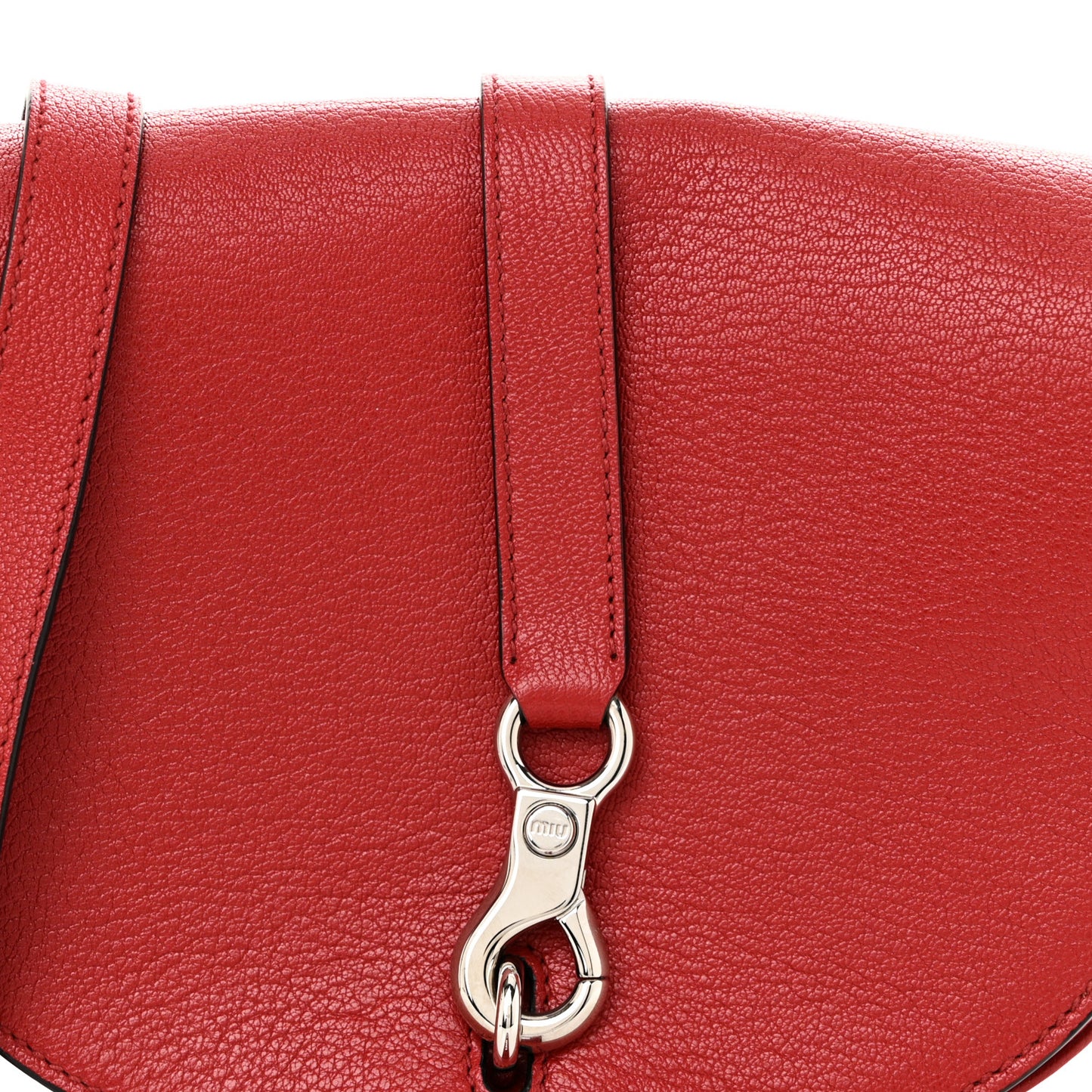 Goatskin Madras Flap Shoulder Bag Fuoco