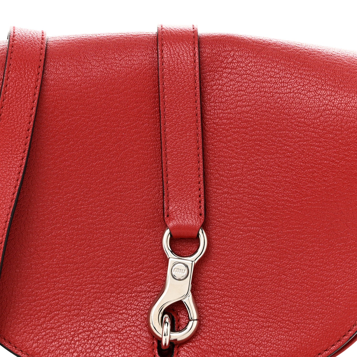 Miu Miu Goatskin Madras Flap Shoulder Bag Fuoco 7 of 9