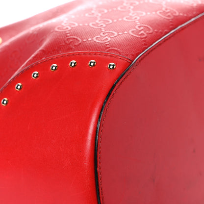 Gucci Bright Diamante GG Monogram Studded Medium Bucket Bag Red 10 of 33