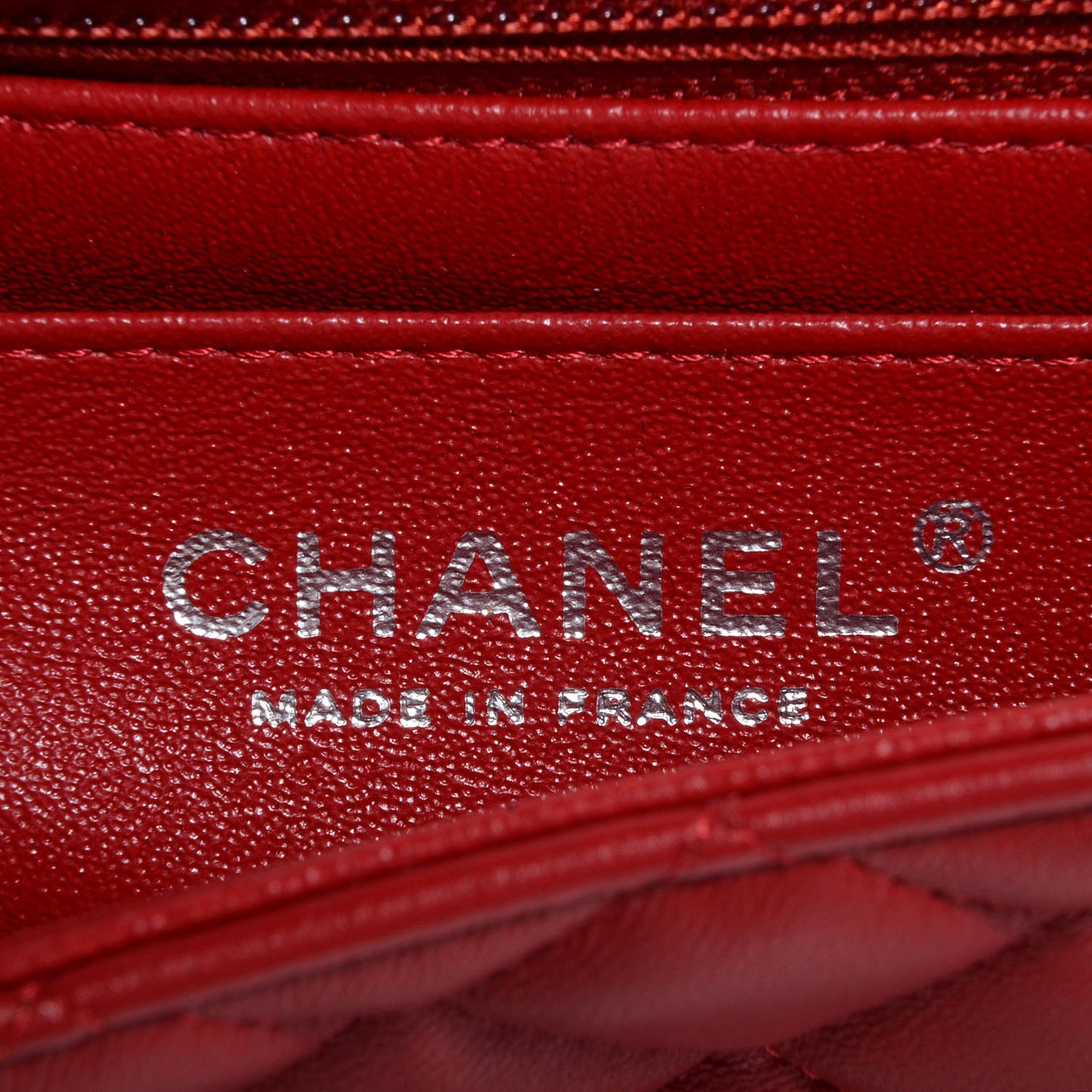 Lambskin Quilted Mini Rectangular Flap Red