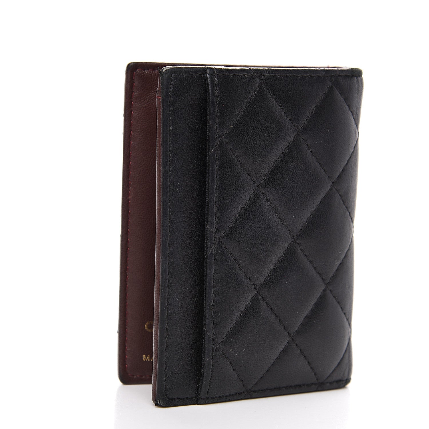 Chanel Lambskin Quilted Card Holder Wallet Black 2 of 11