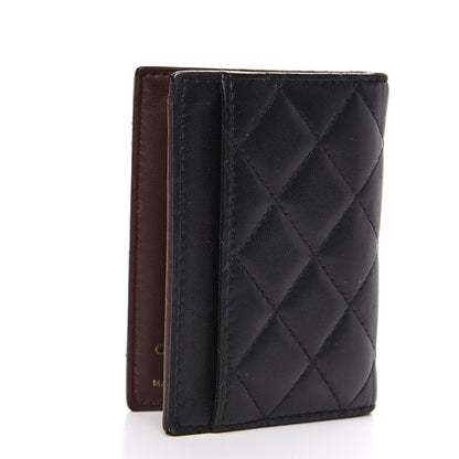 Chanel Lambskin Quilted Card Holder Wallet Black 2 of 11