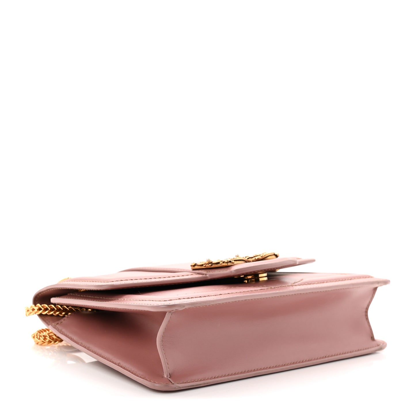 DOLCE GABBANA Smooth Calfskin Small DG Amore Envelope Bag Pink